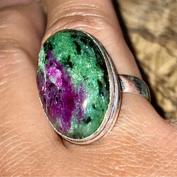 Saualpite Ruby Zoisite Statement Ring Size 8 - Picture 13 of 14